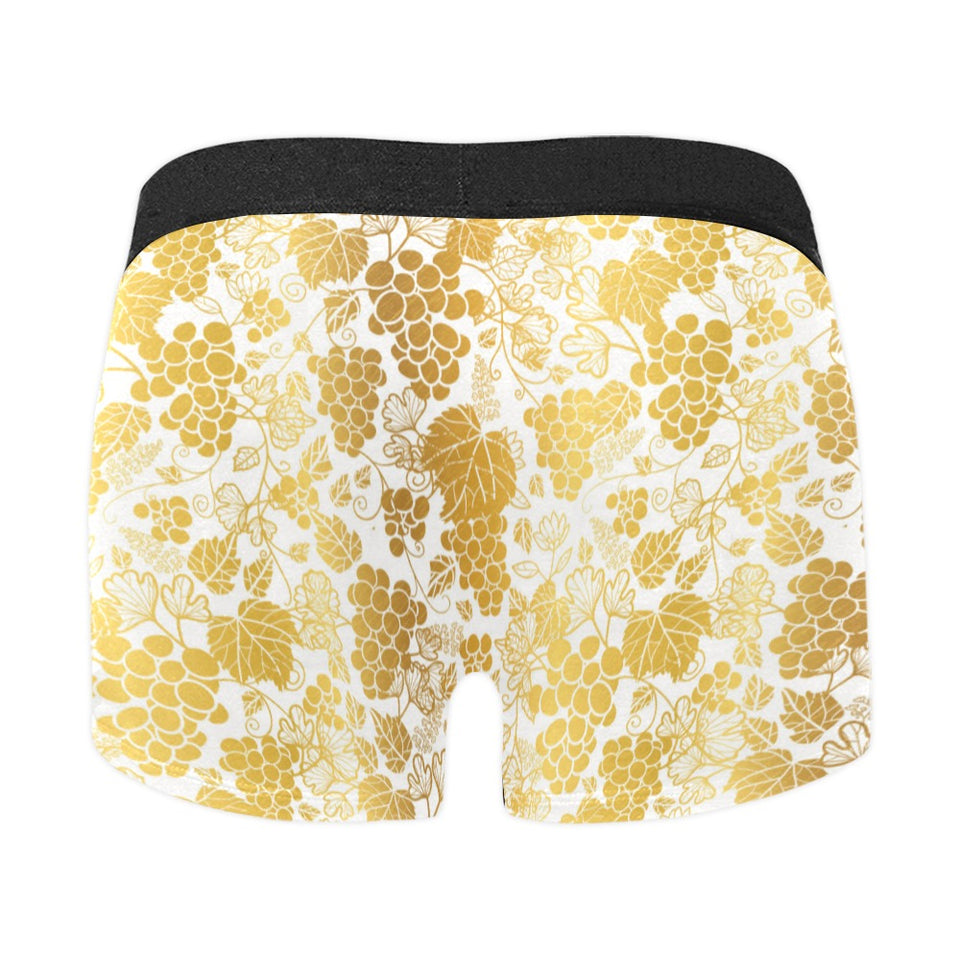 Gold grape pattern Men's All Over Print Boxer Briefs Men's Underwear