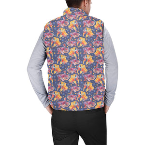 Goldfish Pattern Print Design 05 Men's Padded Vest