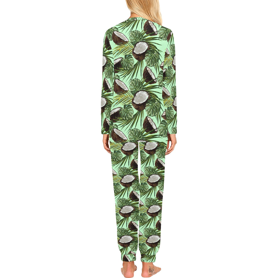 Coconut Pattern Print Design 02 Women's All Over Print Pajama Set