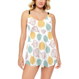 colorful onions white background Chest Sexy Pleated Two Piece Swim Dress