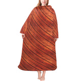 Wood Printed Pattern Print Design 03 Blanket Robe with Sleeves