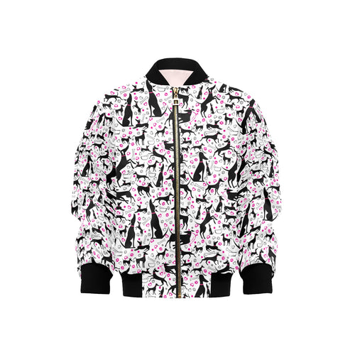 Greyhound Pattern Print Design 02 Kids' Boys' Girls' Bomber Jacket