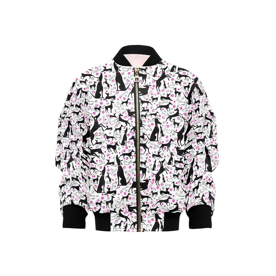 Greyhound Pattern Print Design 02 Kids' Boys' Girls' Bomber Jacket