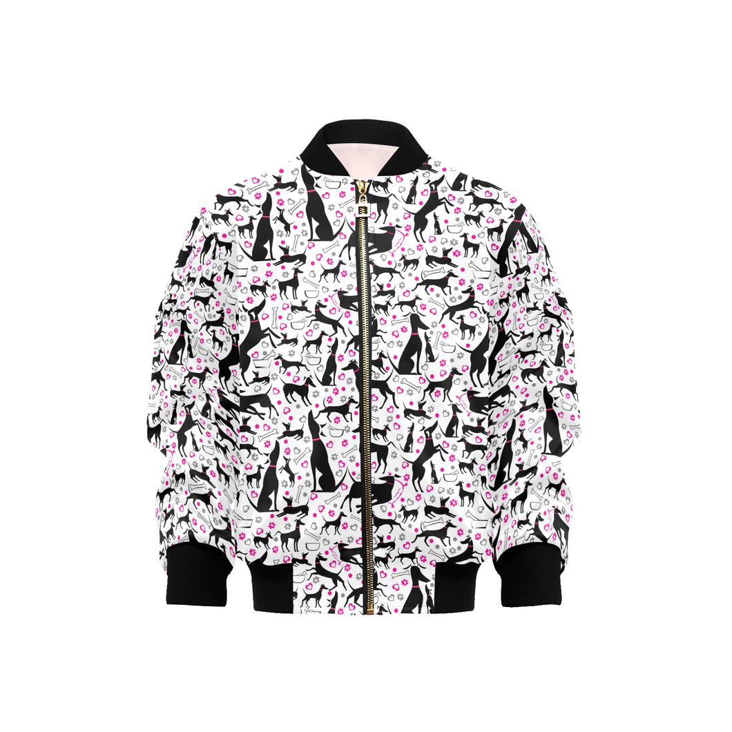 Greyhound Pattern Print Design 02 Kids' Boys' Girls' Bomber Jacket