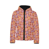 Gear Pattern Print Design 04 Kids' Boys' Girls' Padded Hooded Jacket