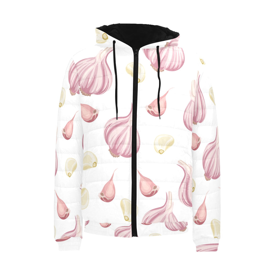 Garlic pattern Men's Padded Hooded Jacket