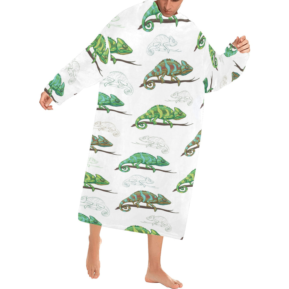 Chameleon lizard pattern Blanket Robe with Sleeves