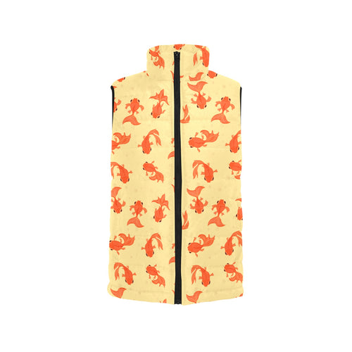 Goldfish Pattern Print Design 02 Women's Padded Vest