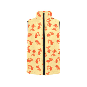 Goldfish Pattern Print Design 02 Women's Padded Vest
