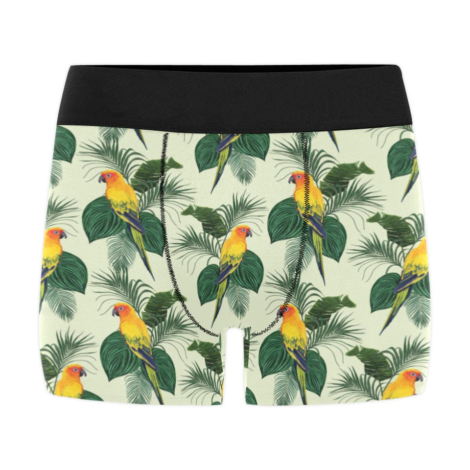 Beautiful parrot palm leaves pattern Men's All Over Print Boxer Briefs Men's Underwear