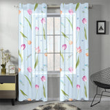 Watercolor Tulips pattern Gauze Curtain