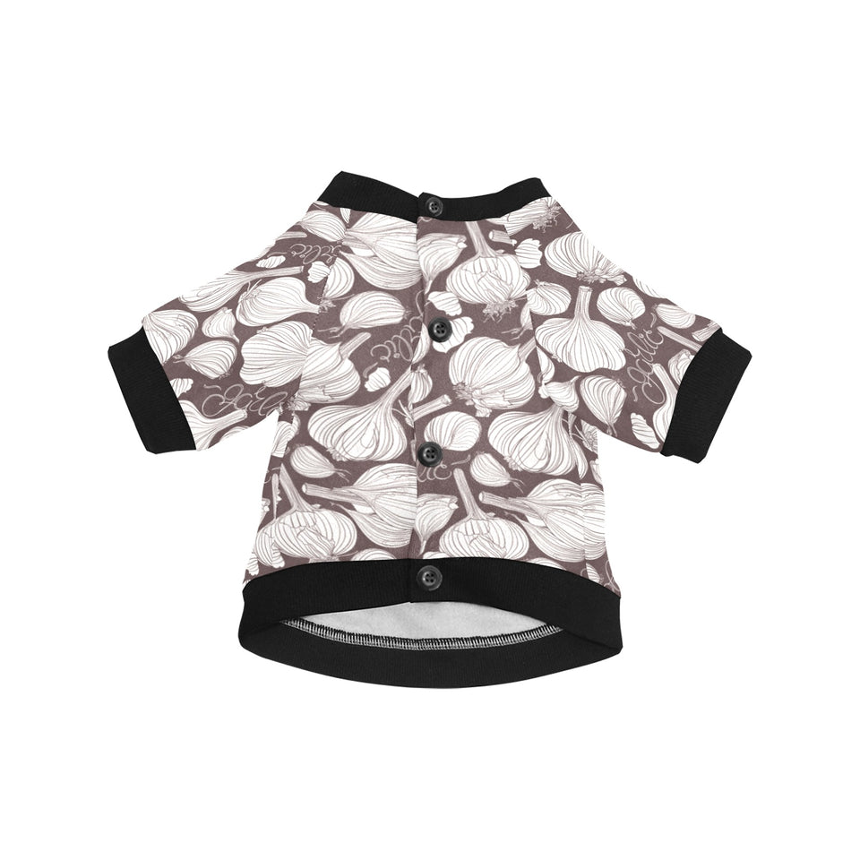 Garlic bulb dark background All Over Print Pet Dog Round Neck Fuzzy Shirt