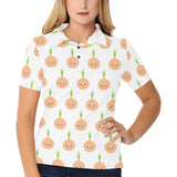 cute onions smiling faces Women's All Over Print Polo Shirt