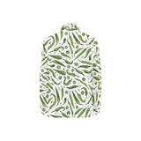 Hand drawn sketch style green Chili peppers patter Women's Long Sleeve Polo Shirt