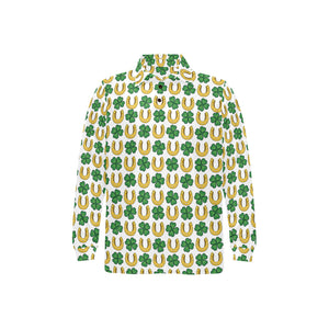 Horseshoes Pattern Print Design 04 Men's Long Sleeve Polo Shirt
