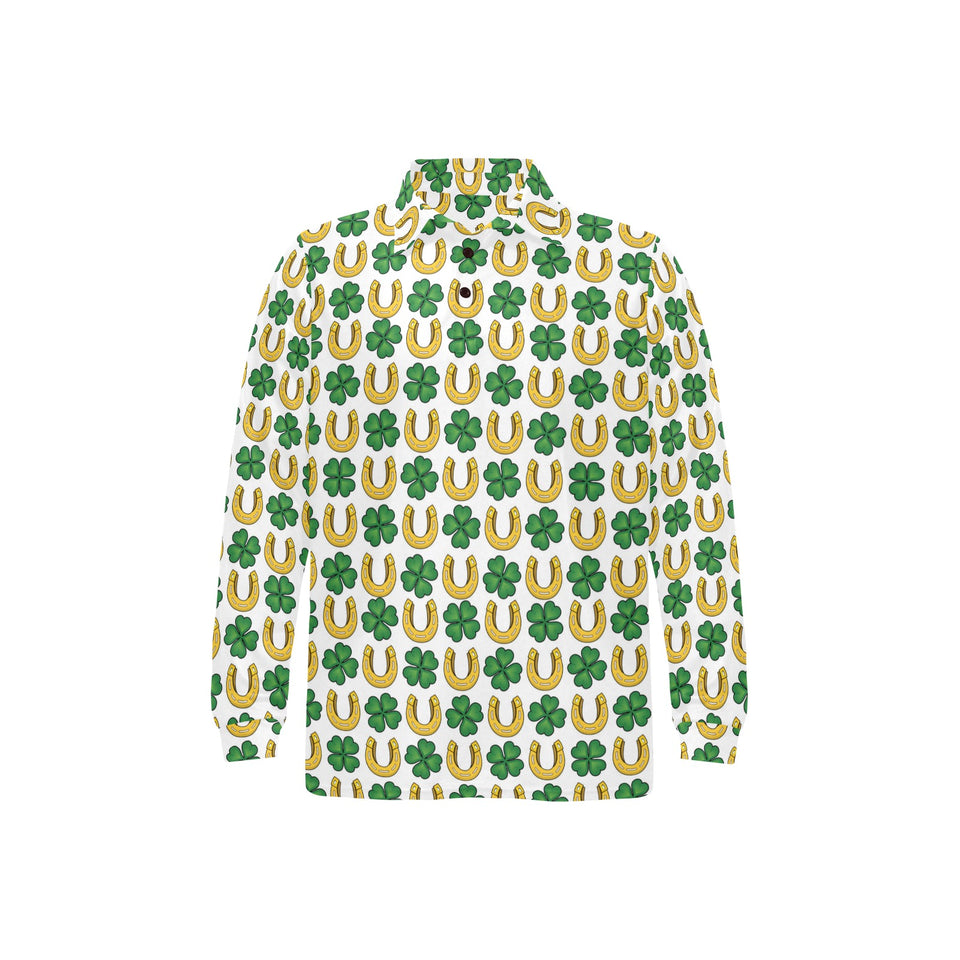Horseshoes Pattern Print Design 04 Men's Long Sleeve Polo Shirt