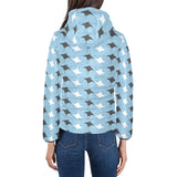 Stingray Pattern Print Design 03 Women's Padded Hooded Jacket