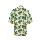 Beautiful parrot palm leaves pattern Women's All Over Print Hawaiian Shirt