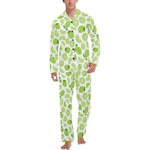 Lime design pattern Men's Long Pajama Set