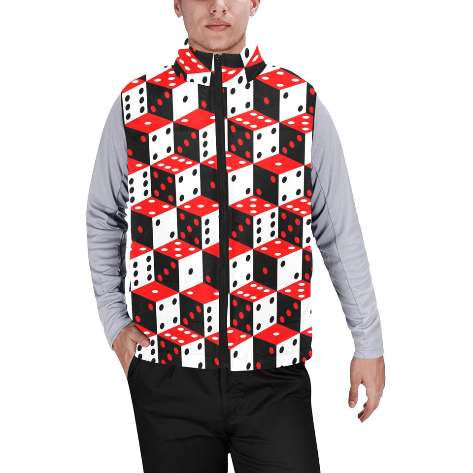 Dice Pattern Print Design 02 Men's Padded Vest