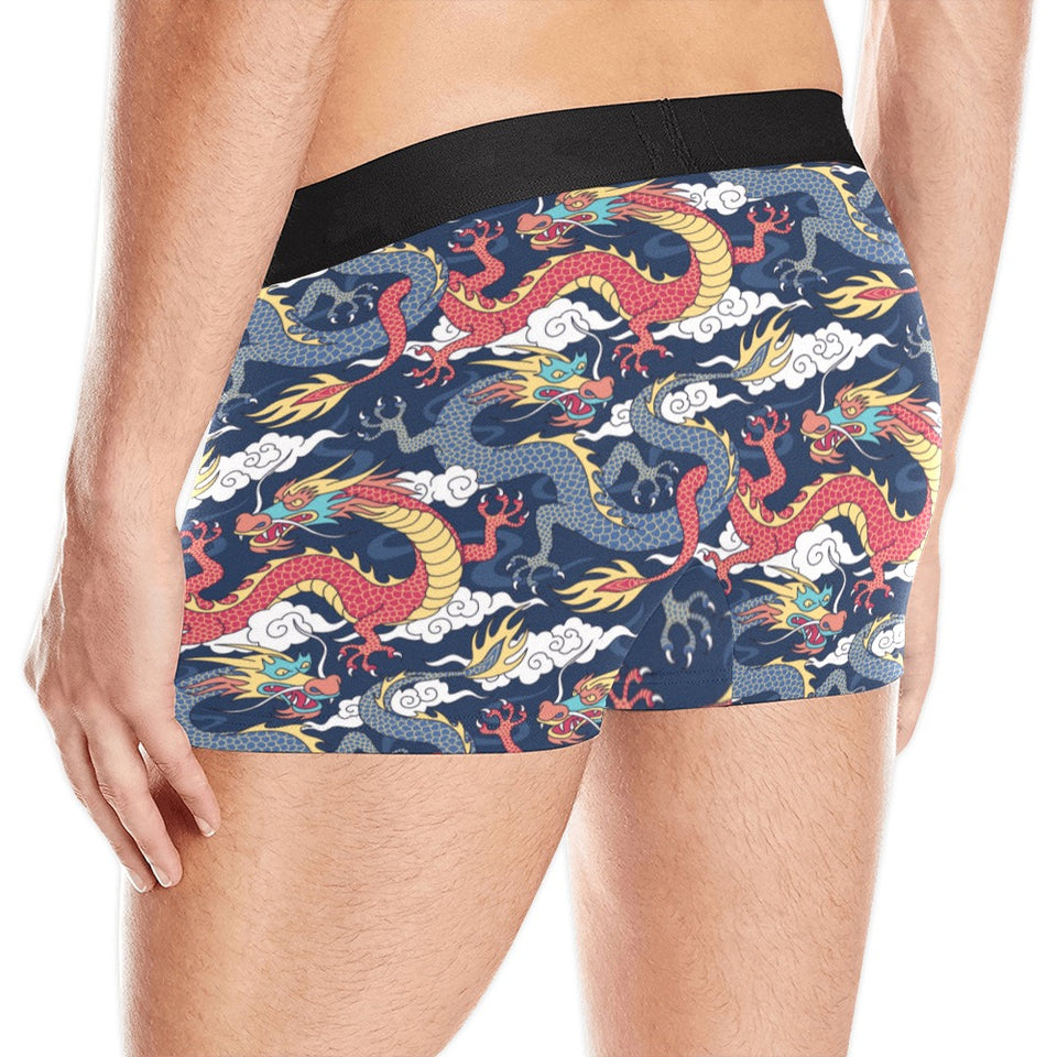 Blue red dragon cloud pattern Men's All Over Print Boxer Briefs Men's Underwear