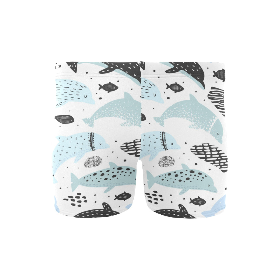 Cute dolphins Childish Style pattern Men's Swimming Trunks