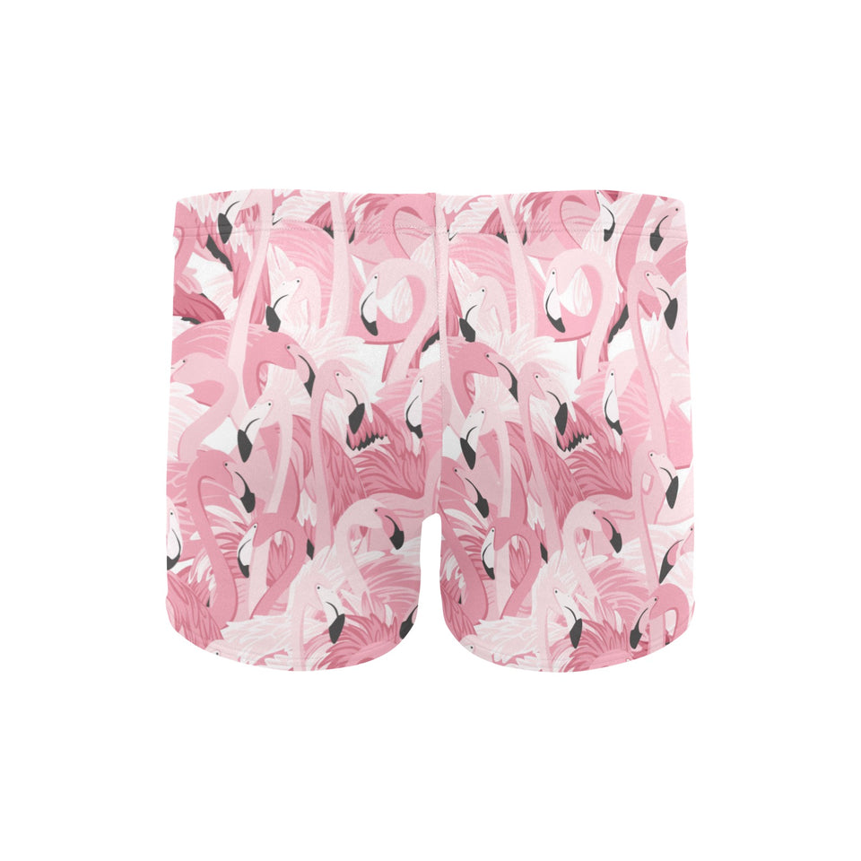 Pink flamingos pattern background Men's Swimming Trunks