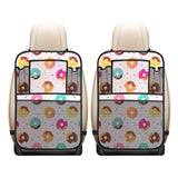 Donut pattern glaze pink background Car Seat Back Organizer