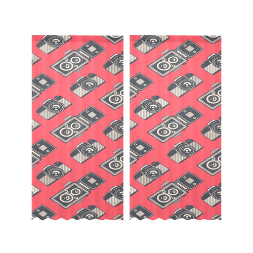 Camera Pattern Print Design 05 Gauze Curtain