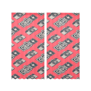 Camera Pattern Print Design 05 Gauze Curtain