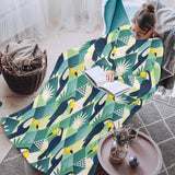 Toucan tropical leaves design pattern Blanket Robe with Sleeves