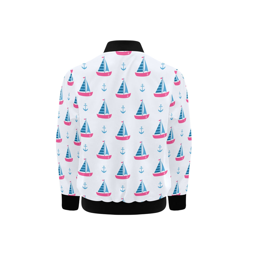 Sailboat anchor pattern Kids' Boys' Girls' Bomber Jacket
