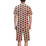 Lips Pattern Print Design 02 Men's V-Neck Short Pajama Set