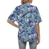 Shell design pattern Women's All Over Print Hawaiian Shirt