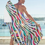 Colorful zebra skin pattern Beach Towel