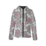 Spider web cobweb design color pattern Women's Padded Hooded Jacket