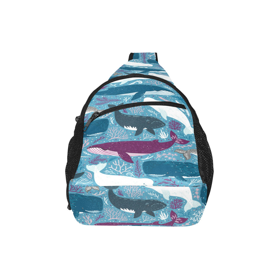 Whale design pattern All Over Print Chest Bag