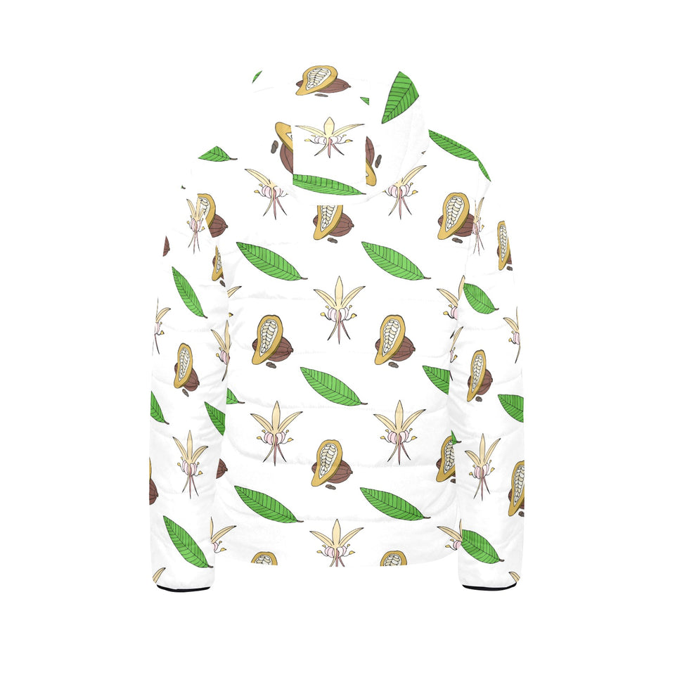 Color hand drawn cacao pattern Kids' Boys' Girls' Padded Hooded Jacket