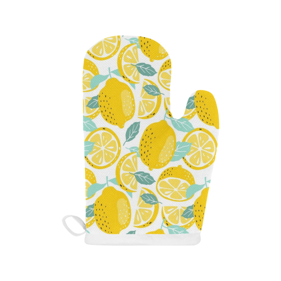 lemon design pattern Heat Resistant Oven Mitts