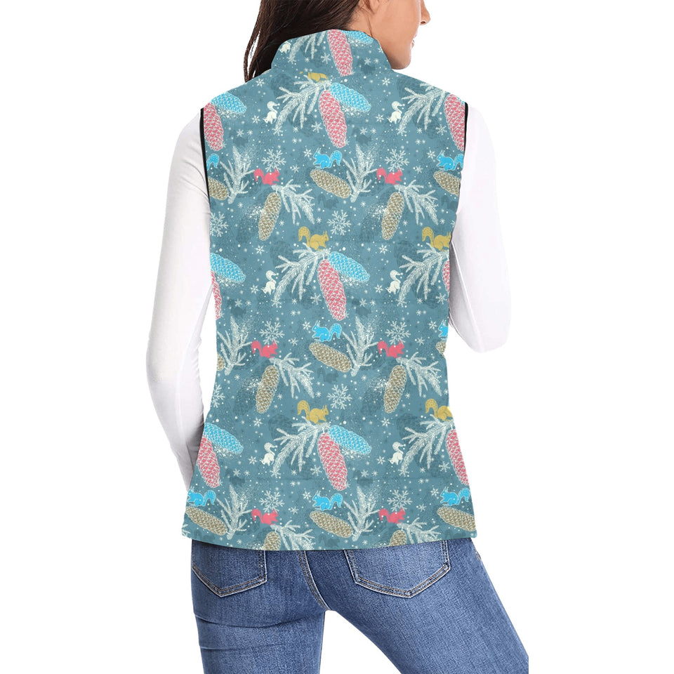 Squirrel Pattern Print Design 01 Women's Padded Vest