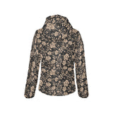 Rose Pattern Print Design 04 Women's Padded Hooded Jacket
