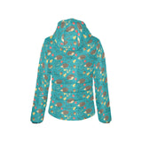 Hedgehog Pattern Print Design 01 Women's Padded Hooded Jacket