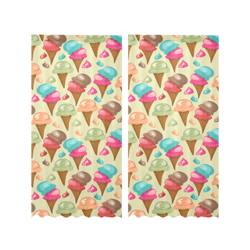 Colorful ice cream pattern Gauze Curtain