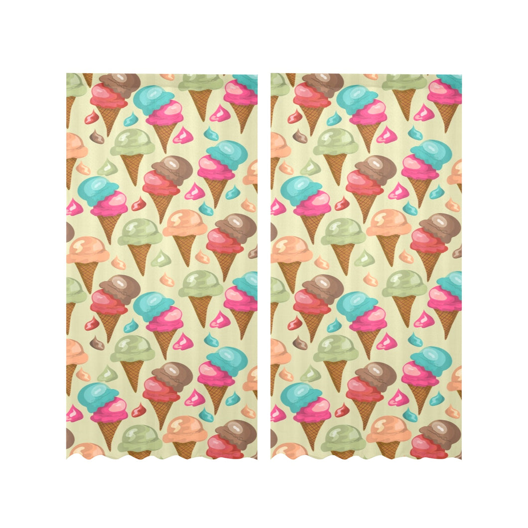 Colorful ice cream pattern Gauze Curtain