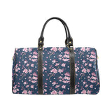 Pink sakura cherry blossom blue background Travel Bag