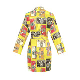 Camera Pattern Print Design 02 Women's Long Sleeve Belted Night Robe