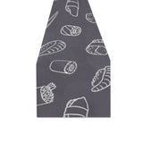 sushi pattern black background Table Runner