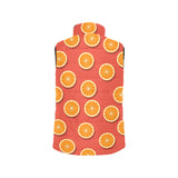 Oranges pattern red background Women's Padded Vest