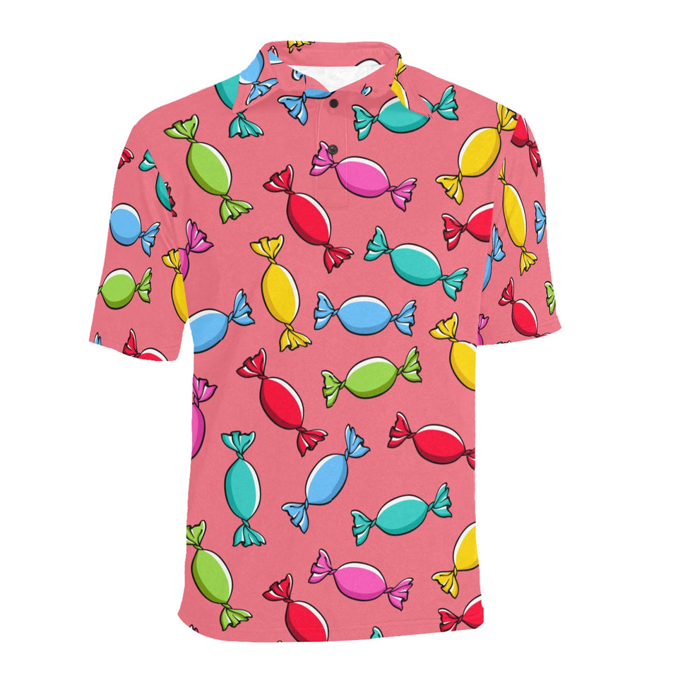 Colorful wrapped candy pattern Men's All Over Print Polo Shirt