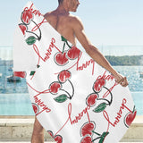 Hand drawn cherry pattern Beach Towel